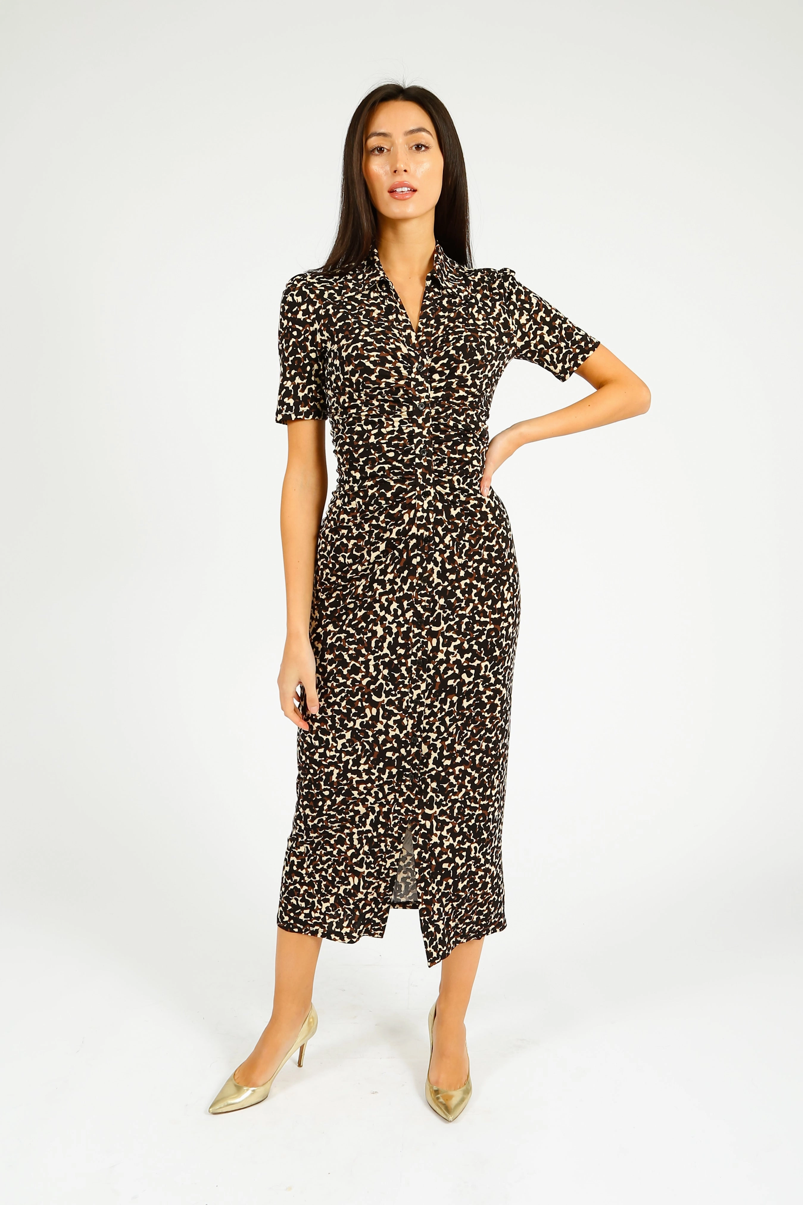 DVF Zoey Dress in Camo Leopard Party Perfect