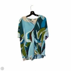 easy to pair All-Day Comfort Wear Top Short Sleeve By Sew In Love In Blue & Green, Size: 2x