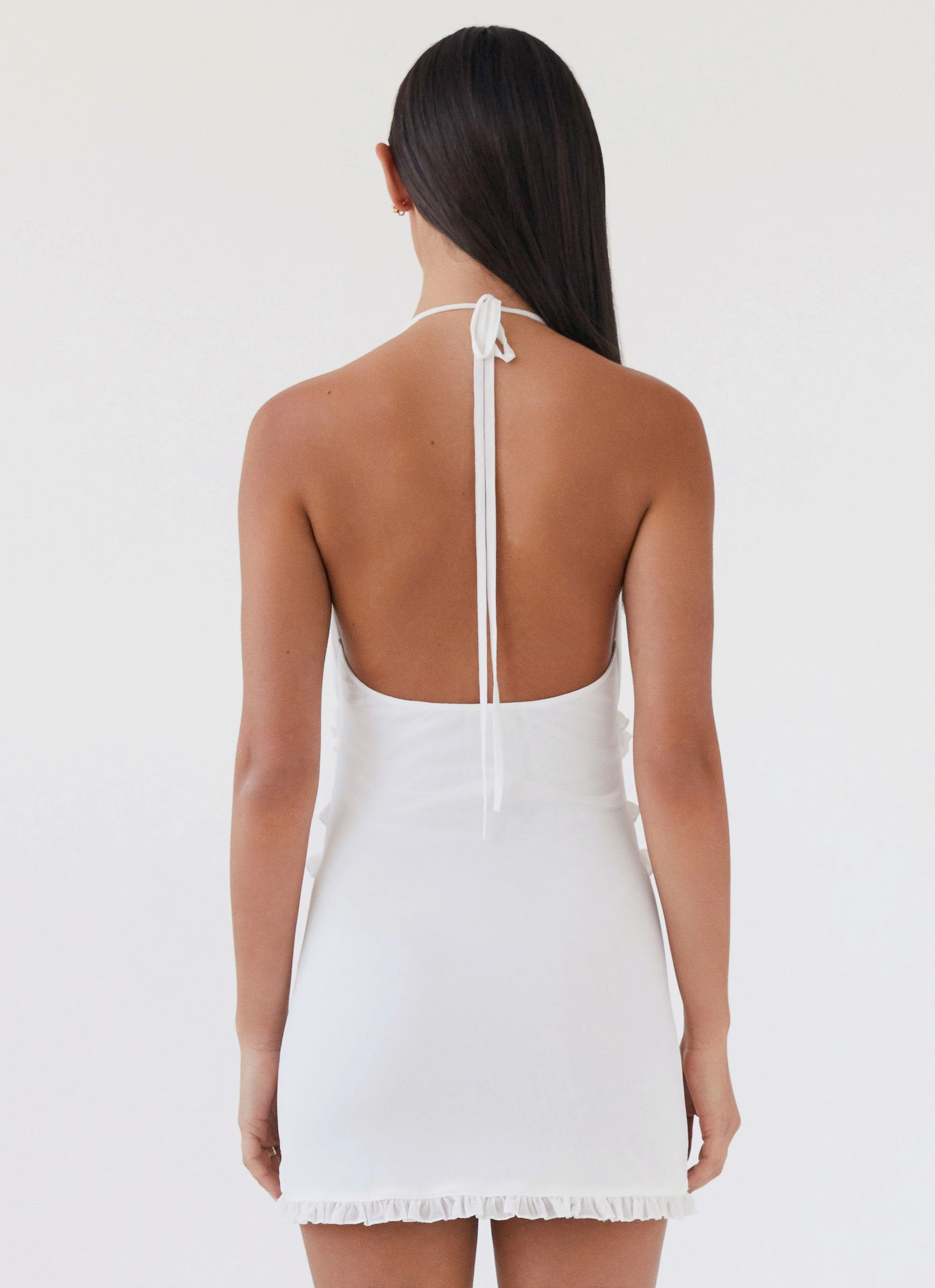 Love Exchange Ruffle Mini Dress - White Body Positive