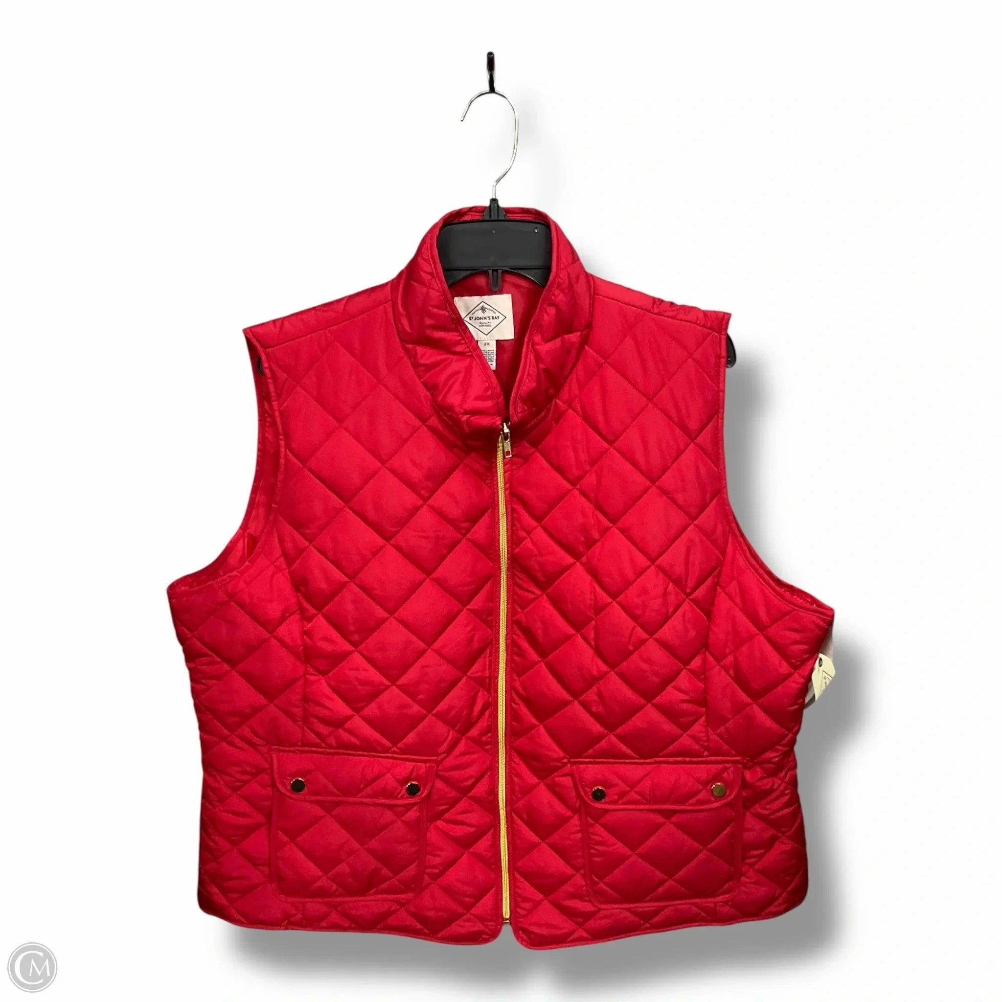 Vest Puffer & Quilted By St Johns Bay In Red, Size: 2x Nylon Cover Reinforced Stress Points
