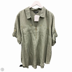 Top Short Sleeve By Ellen Tracy In Green, Size: 3x Crew Neck Design Non Shrink Material