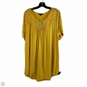 Top Short Sleeve By Clothes Mentor In Yellow, Size: 2x Soft And Comfortable Casual Vibe Wear