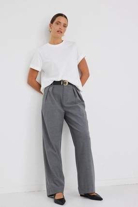 Sophisticated Charcoal Wide Leg Pants TemperatureRegulation