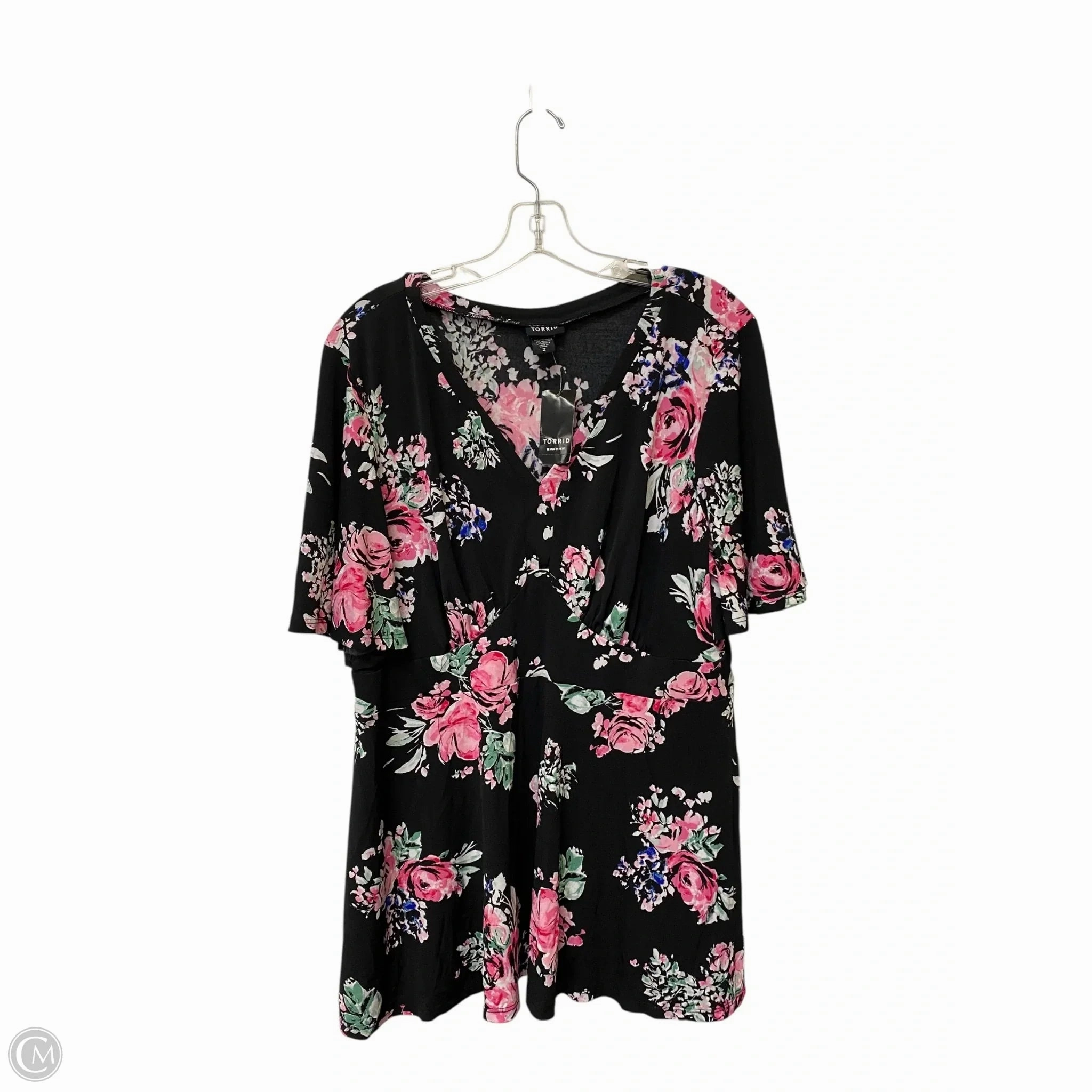 Street Casual Look Beach Outfit Top Short Sleeve By Torrid In Floral Print, Size: 2x