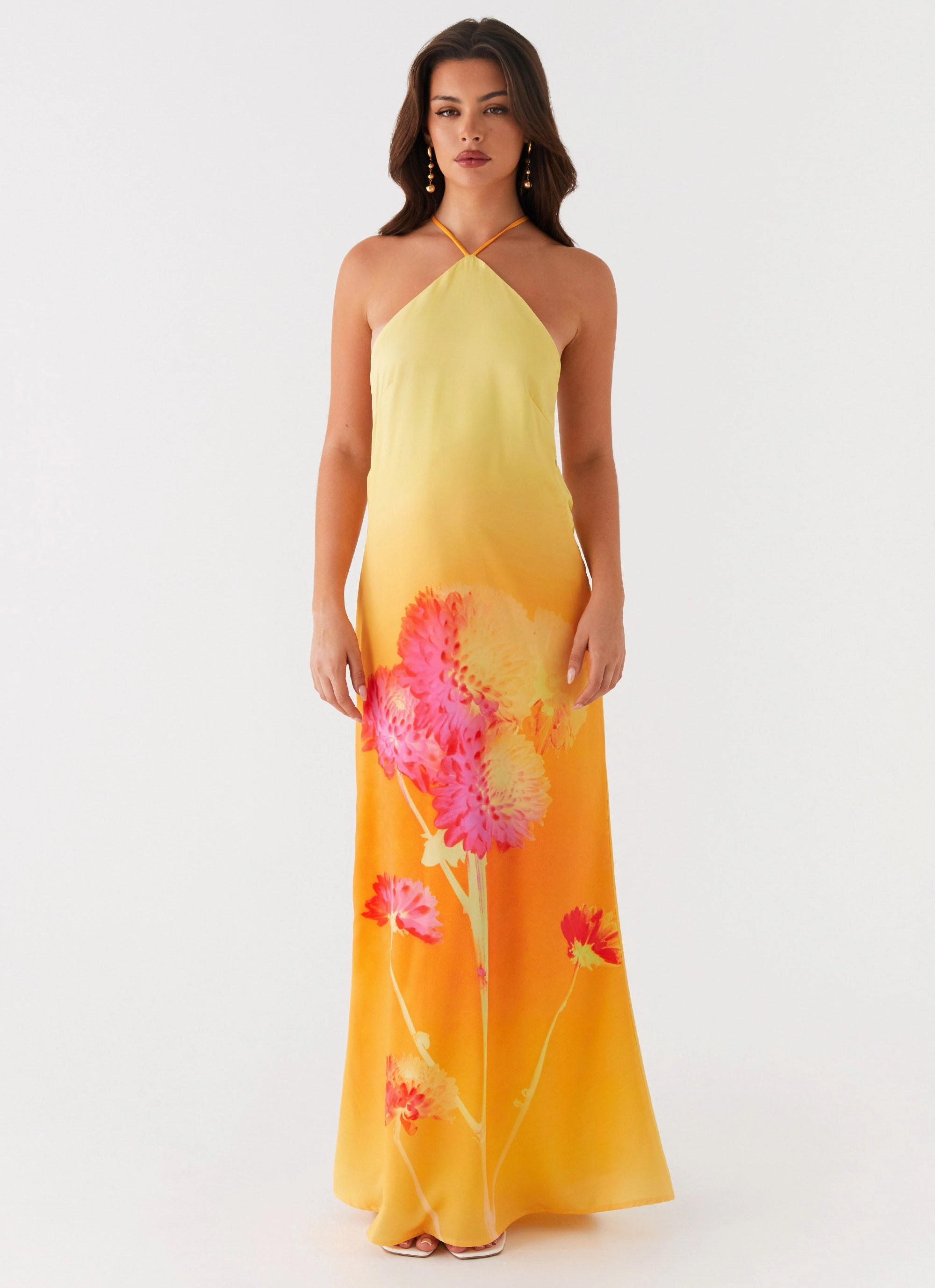 Shine Skin Chloe Maxi Dress - Orange Floral