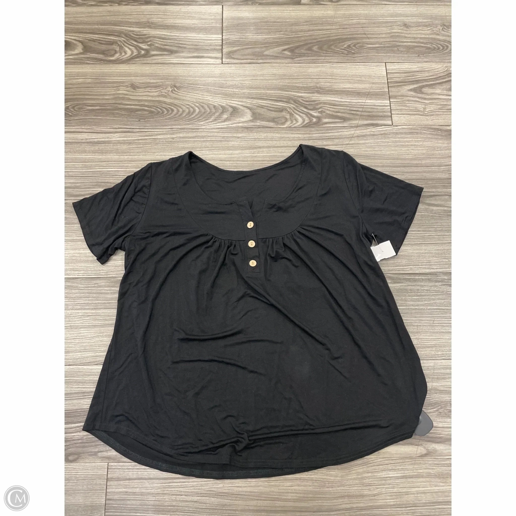 Top Short Sleeve By Clothes Mentor In Black, Size: 2x Athletic Comfort Wear