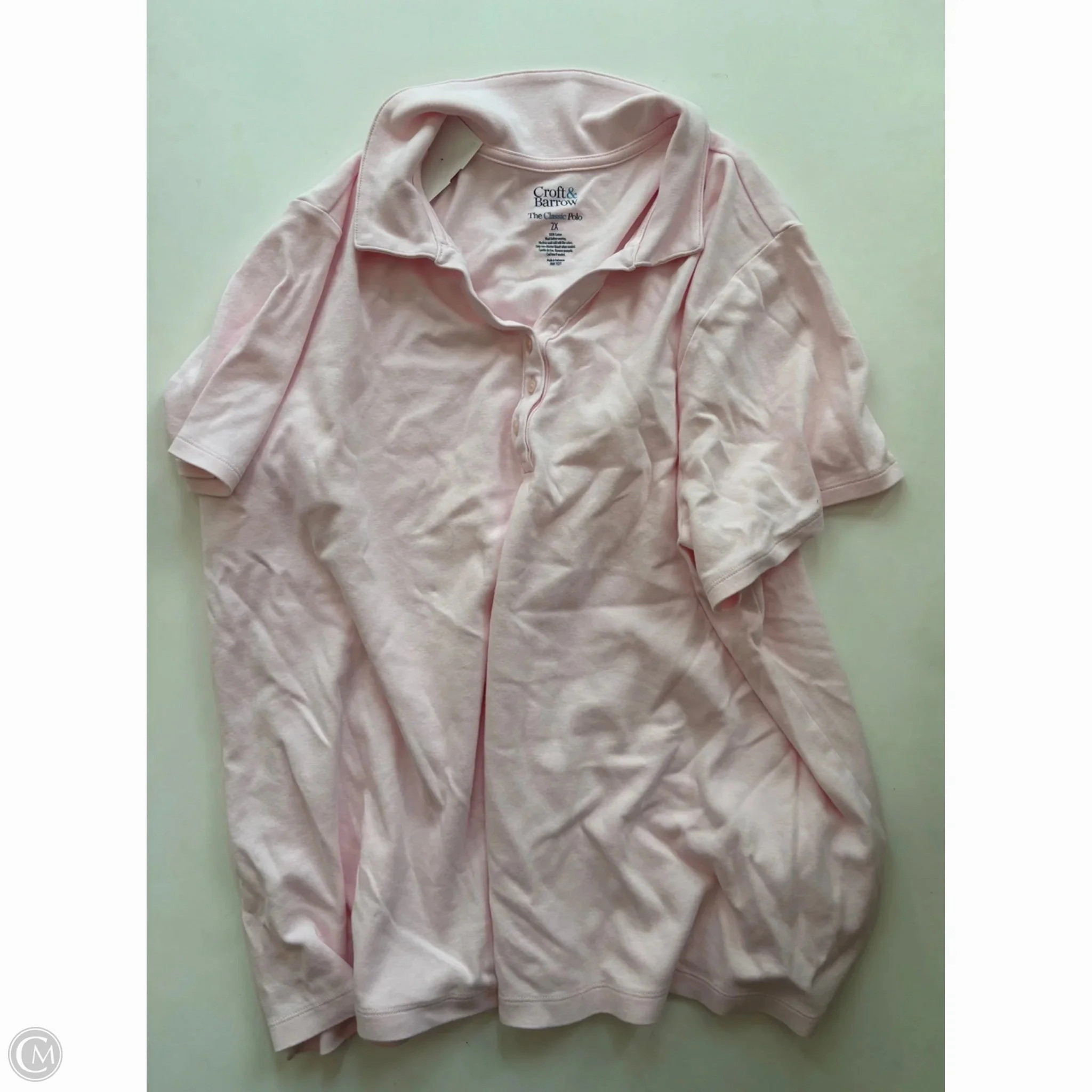 Top Short Sleeve By Croft And Barrow In Pink, Size: 2x Affordable Fashion