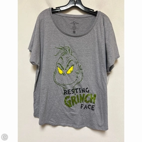 HighThreadCount Top Short Sleeve Basic By Clothes Mentor In Grey, Size: 3x