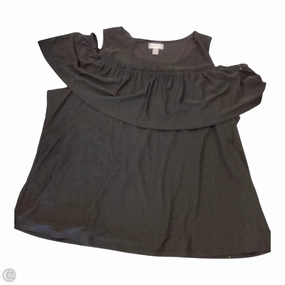Versatile Wear Prom Top Short Sleeve By Susan Graver In Black, Size: 3x