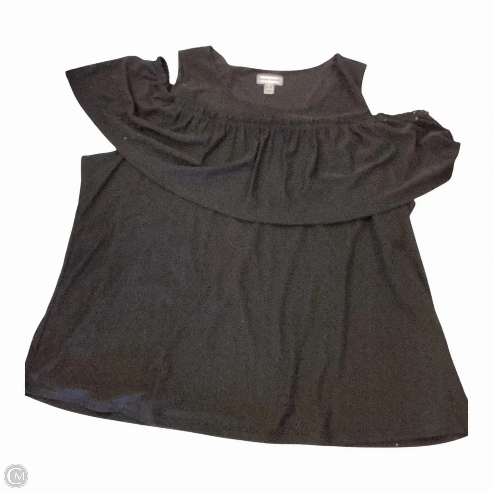 Versatile Wear Prom Top Short Sleeve By Susan Graver In Black, Size: 3x
