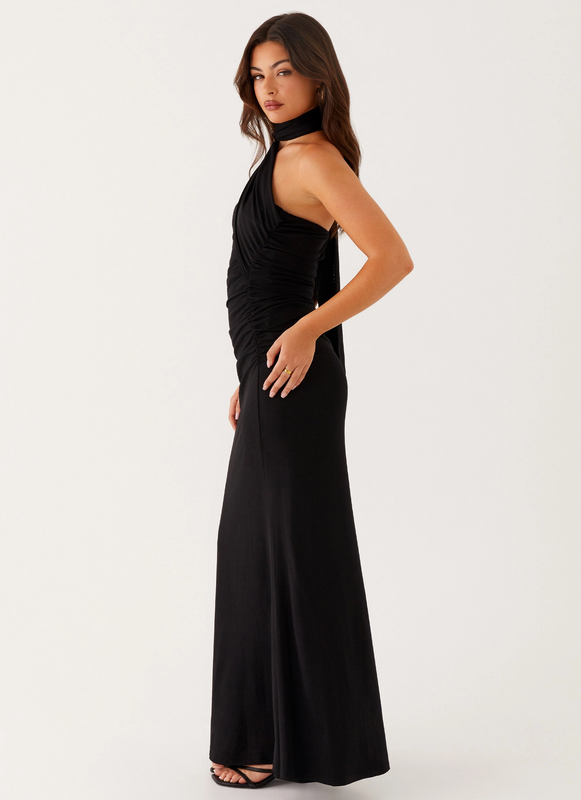 Weekend Feel Silk-Blend Songbird Maxi Dress - Black