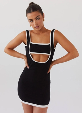 Perfect Fit Lost In Paris Knit Mini Dress - Black