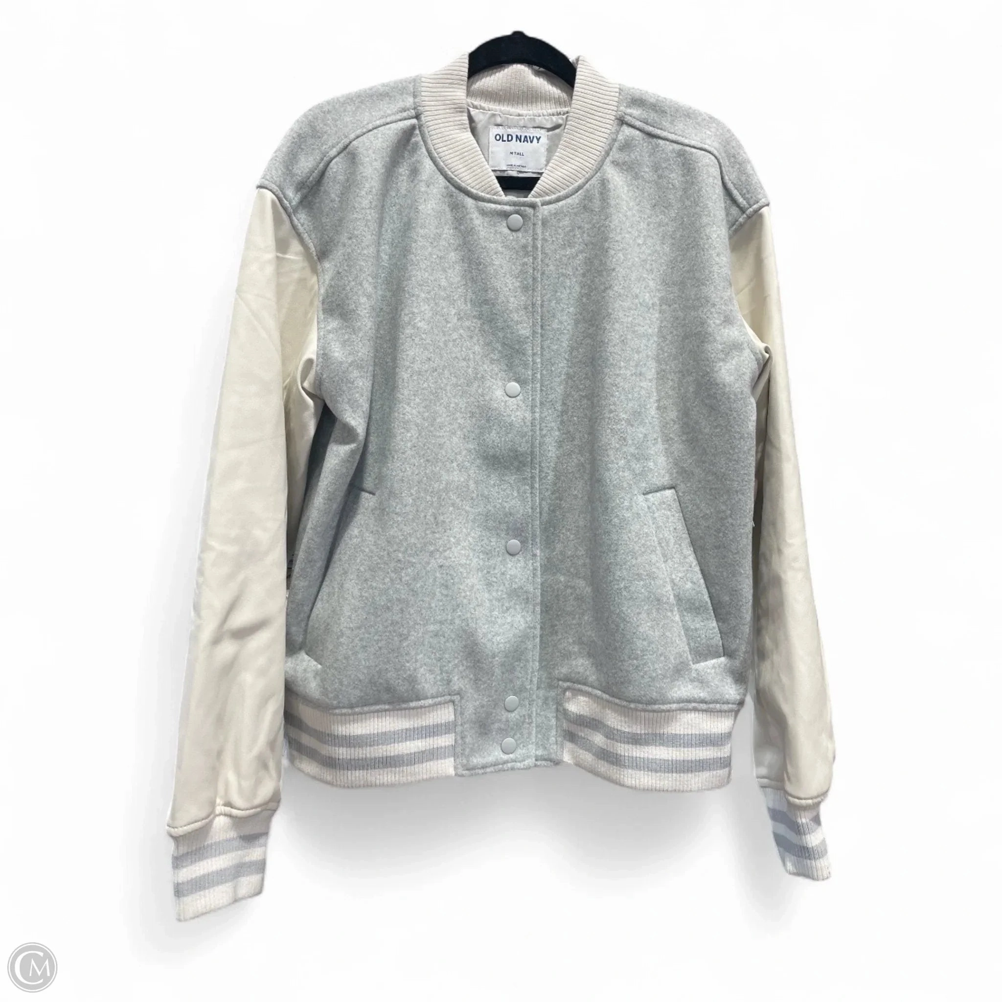 Jacket Other By Old Navy In Grey & White, Size: M Anti Pill Surface Secure Closure System