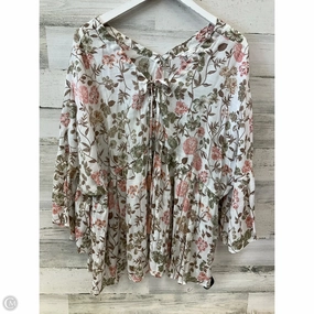 Top Short Sleeve By Cato In Cream, Size: 3x Breathable Mesh Panels Airflow Mesh Panels