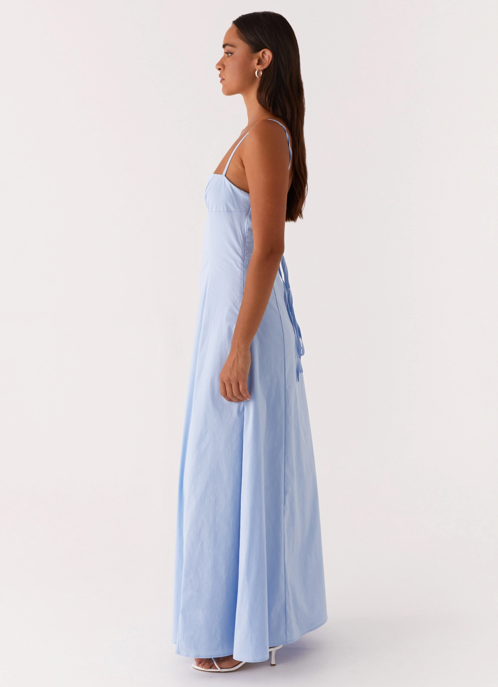 Stylish Line Clear As Day Maxi Dress - Blue