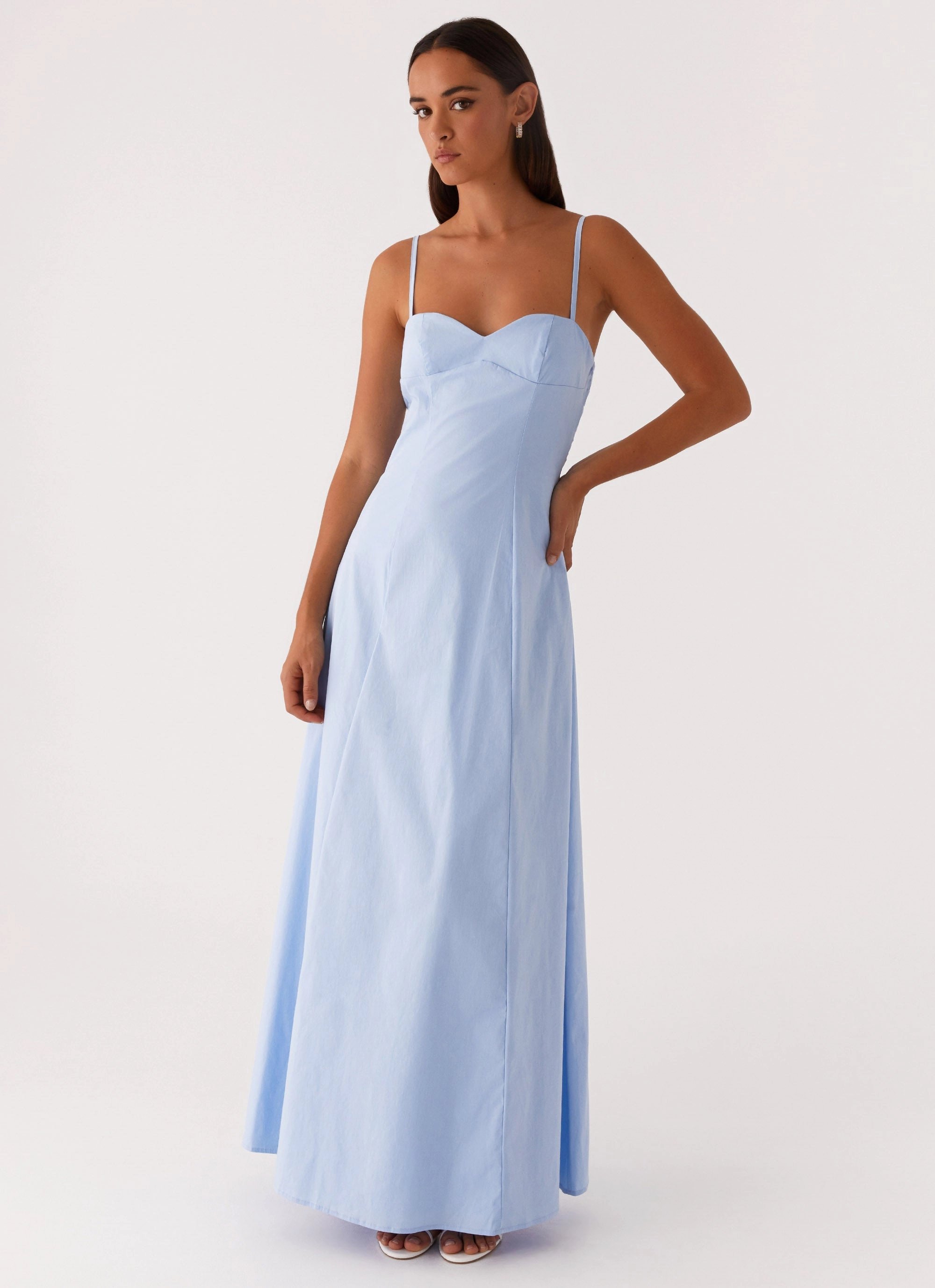 Clear As Day Maxi Dress - Blue Layered Texture