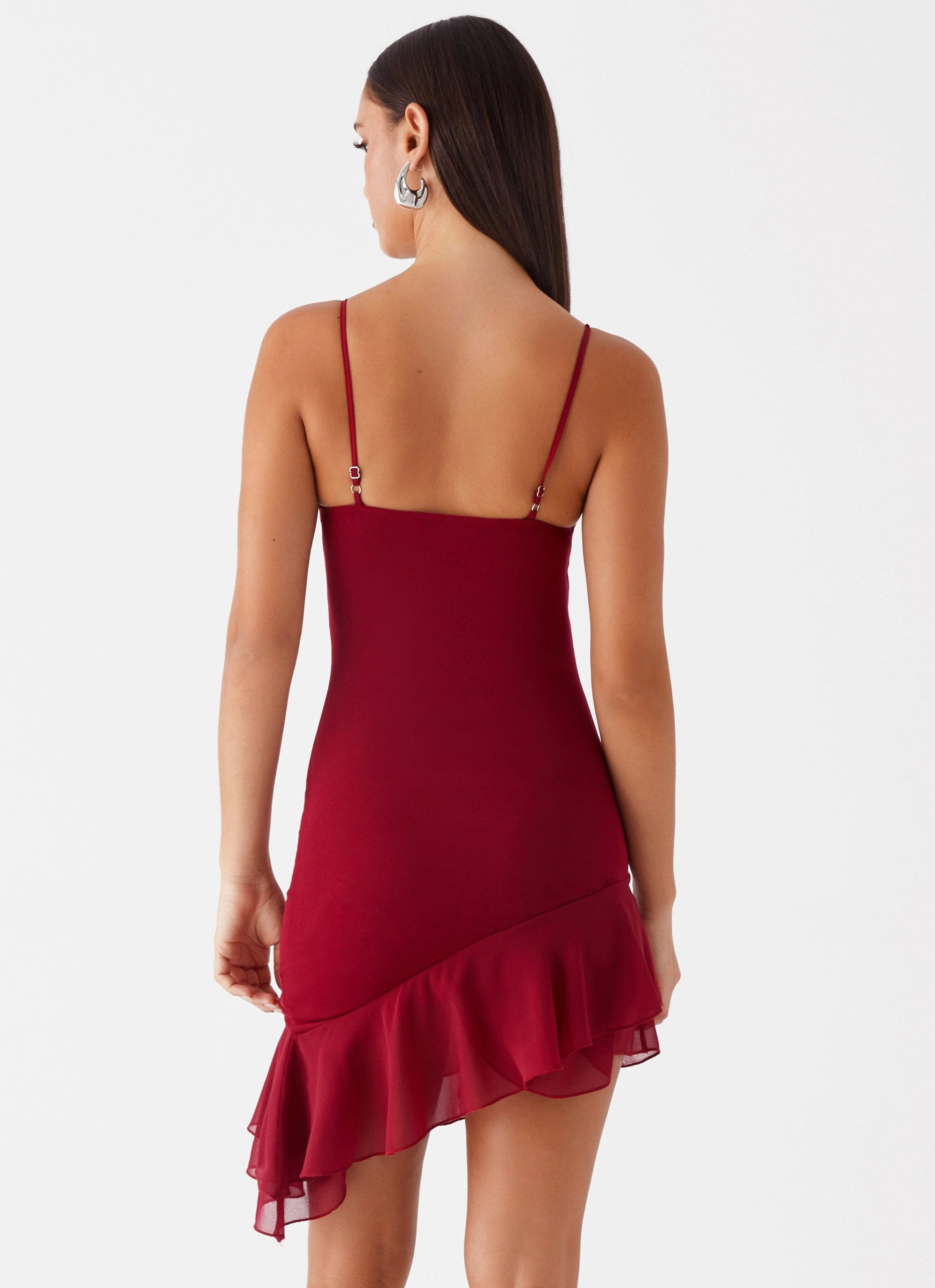 classic waist Mallory Mini Dress - Cherry Red