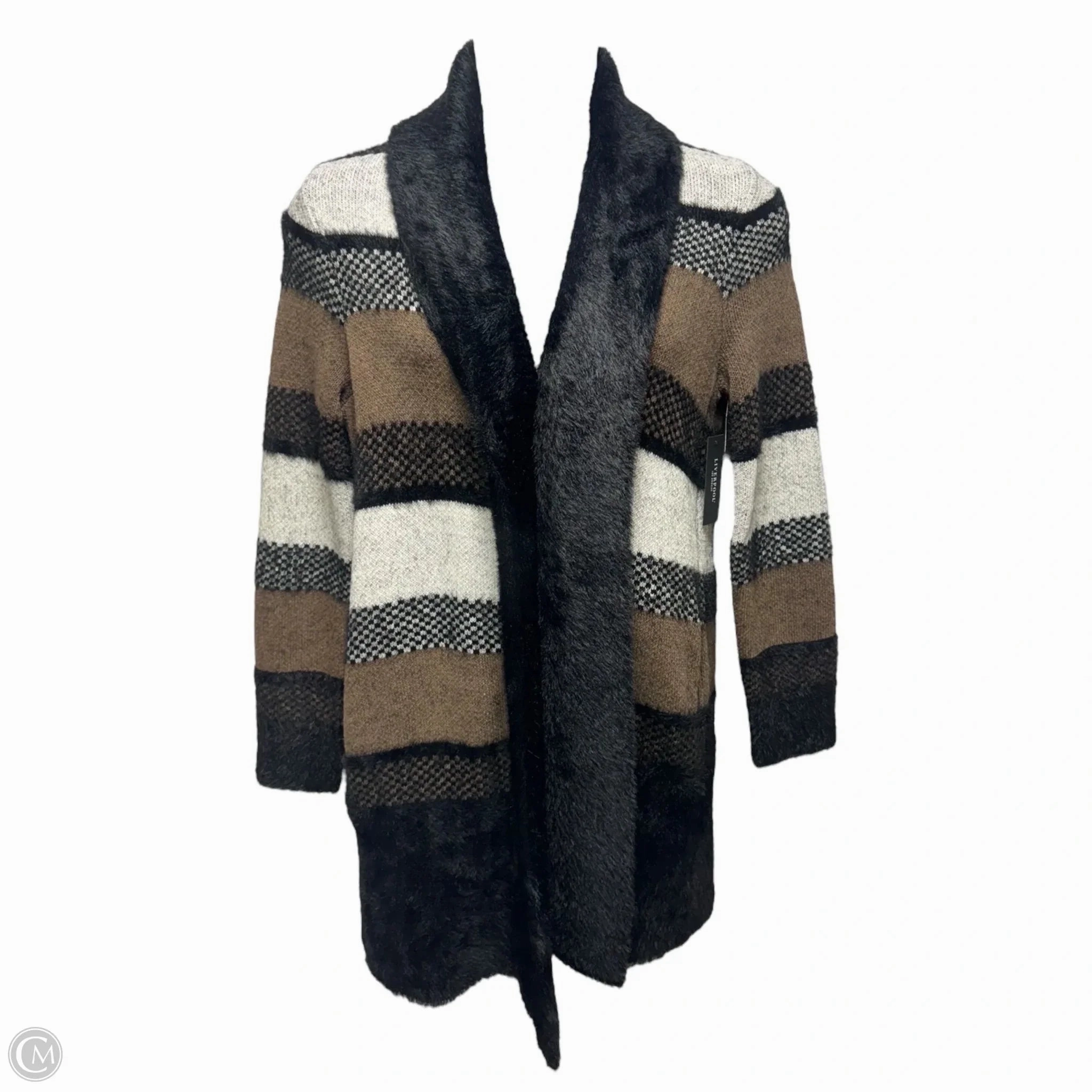 Winter Layering Piece Coat By Liverpool In Black & Brown, Size: M