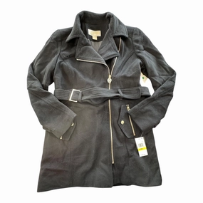 Full Length Zipper Closure Coat Designer By Michael By Michael Kors In Black, Size: Mp