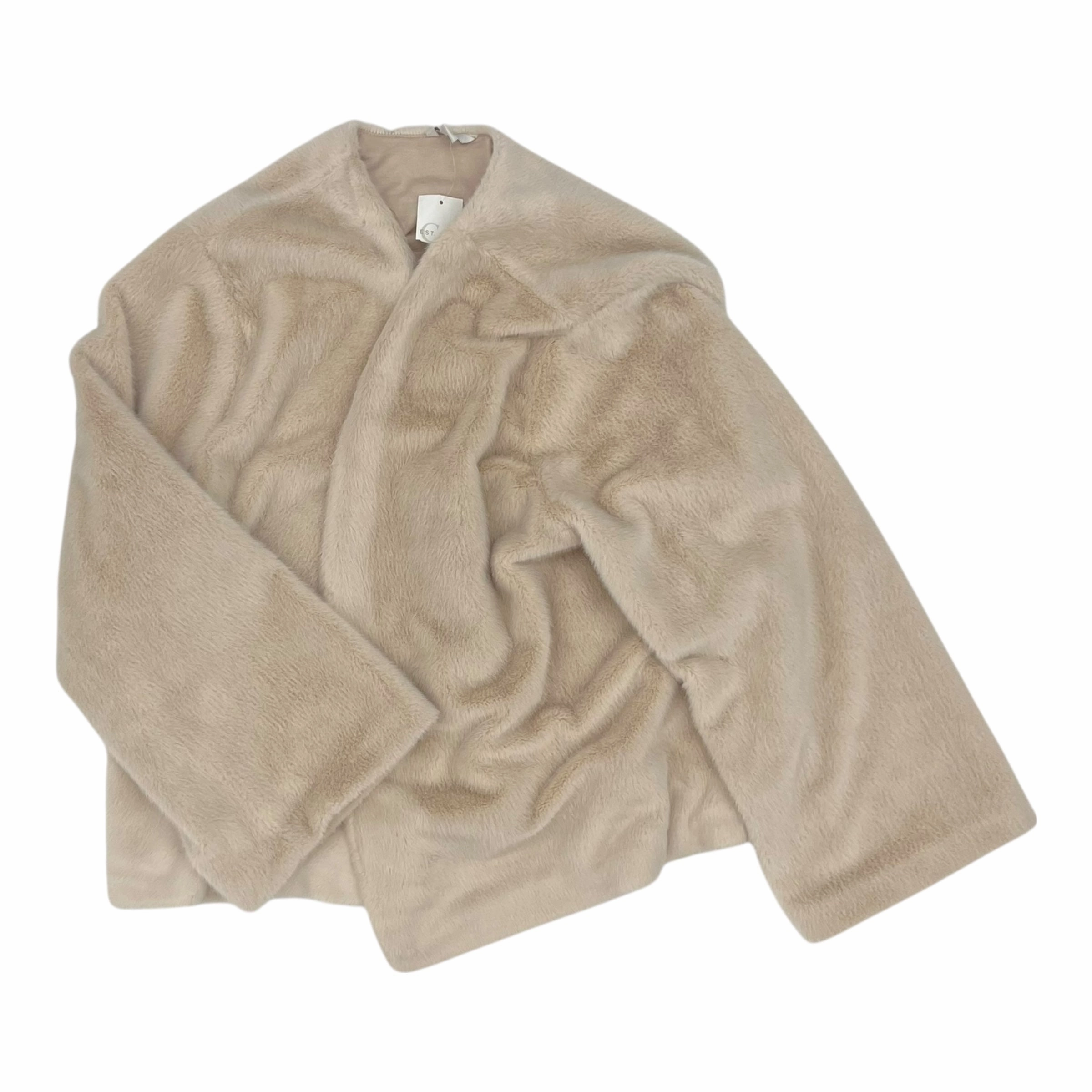 Taped Seam Technology Coat Faux Fur & Sherpa By Cato In Cream, Size:1X