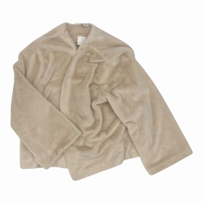 Taped Seam Technology Coat Faux Fur & Sherpa By Cato In Cream, Size:1X