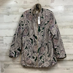 Coat Faux Fur & Sherpa By Chicos In Animal Print, Size: M Classic Zip Up LaserCut Vents