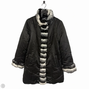 Coat Faux Fur & Sherpa By Dennis Basso Qvc In Black, Size: Xs Anti Glare Trim Quick Pull Zipper