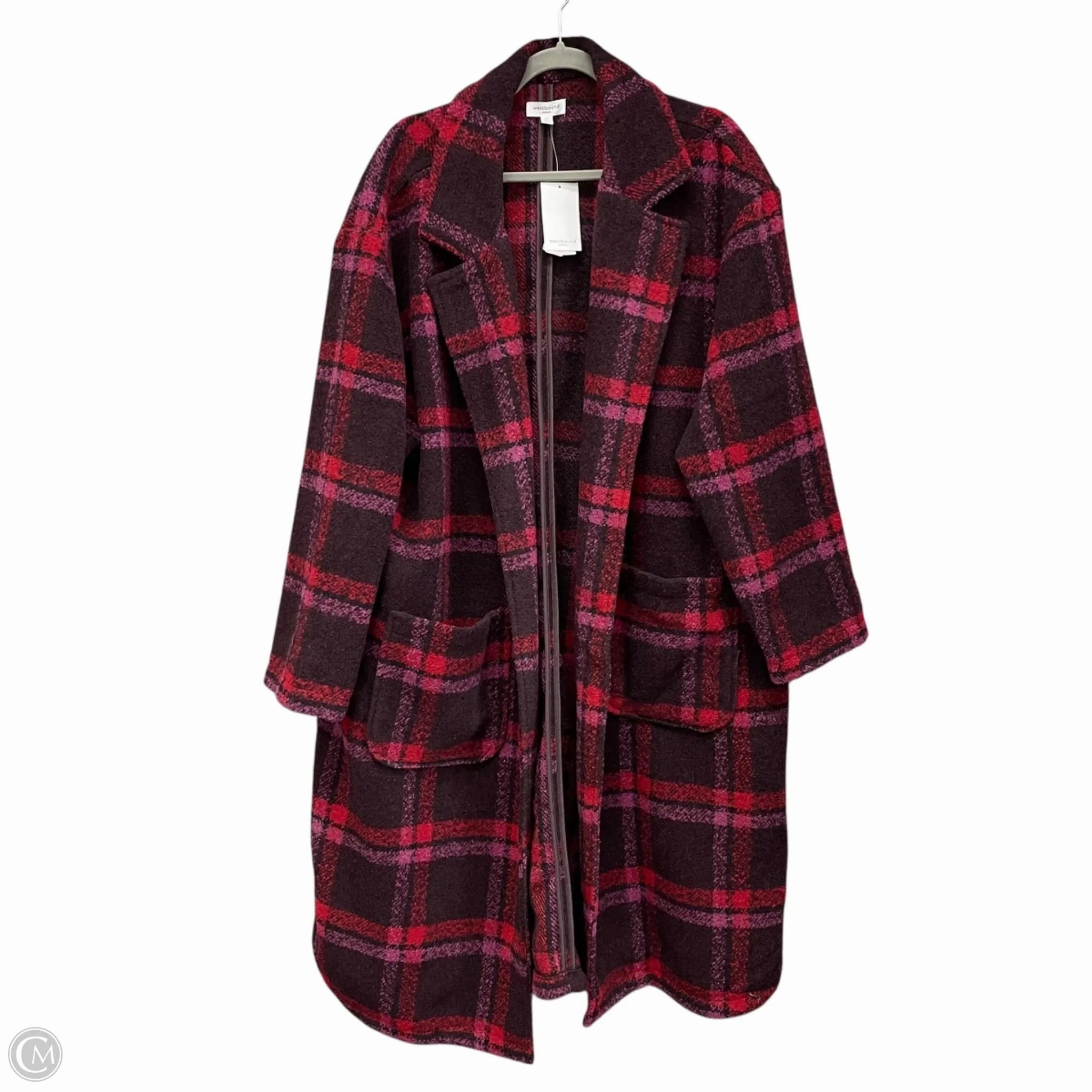 Convertible Collar Design Coat Other By West Bound In Plaid Pattern, Size: 2x