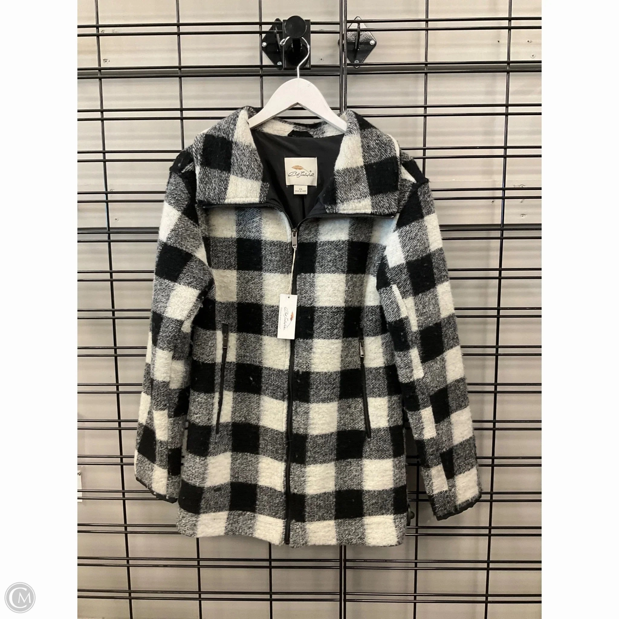 Coat Peacoat By Clothes Mentor In Black & White, Size: Xs Durable Coating Stand Collar