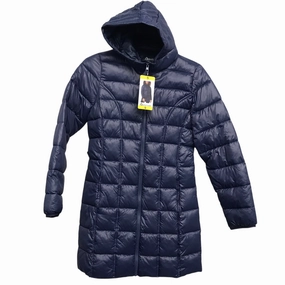 Bonded Closure Mechanism Coat Puffer & Quilted By Aventure In Navy, Size:S