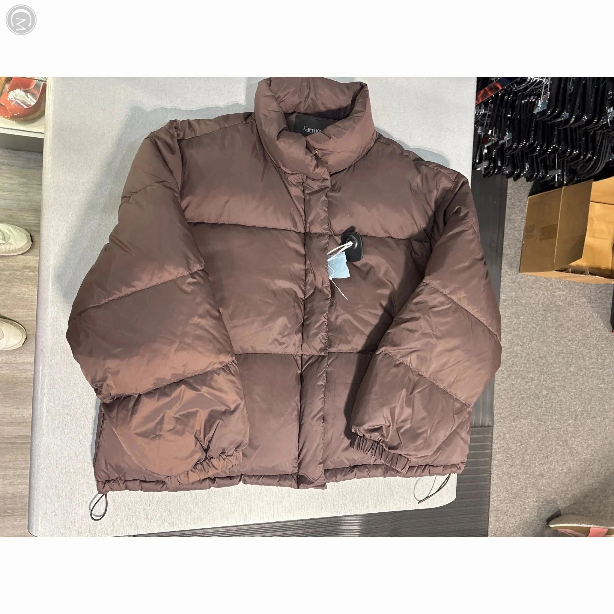 Coat Puffer & Quilted By Karen Kane In Brown, Size: Xl Tear Resistant Panels