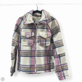 AbrasionResistantEdging Rain Guard Coat Wool By Avec Les Filles In Plaid Pattern, Size: S