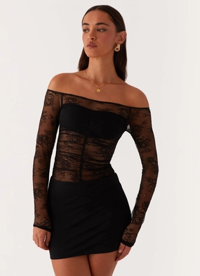Slimming Shape Collide Lace Mini Dress - Black