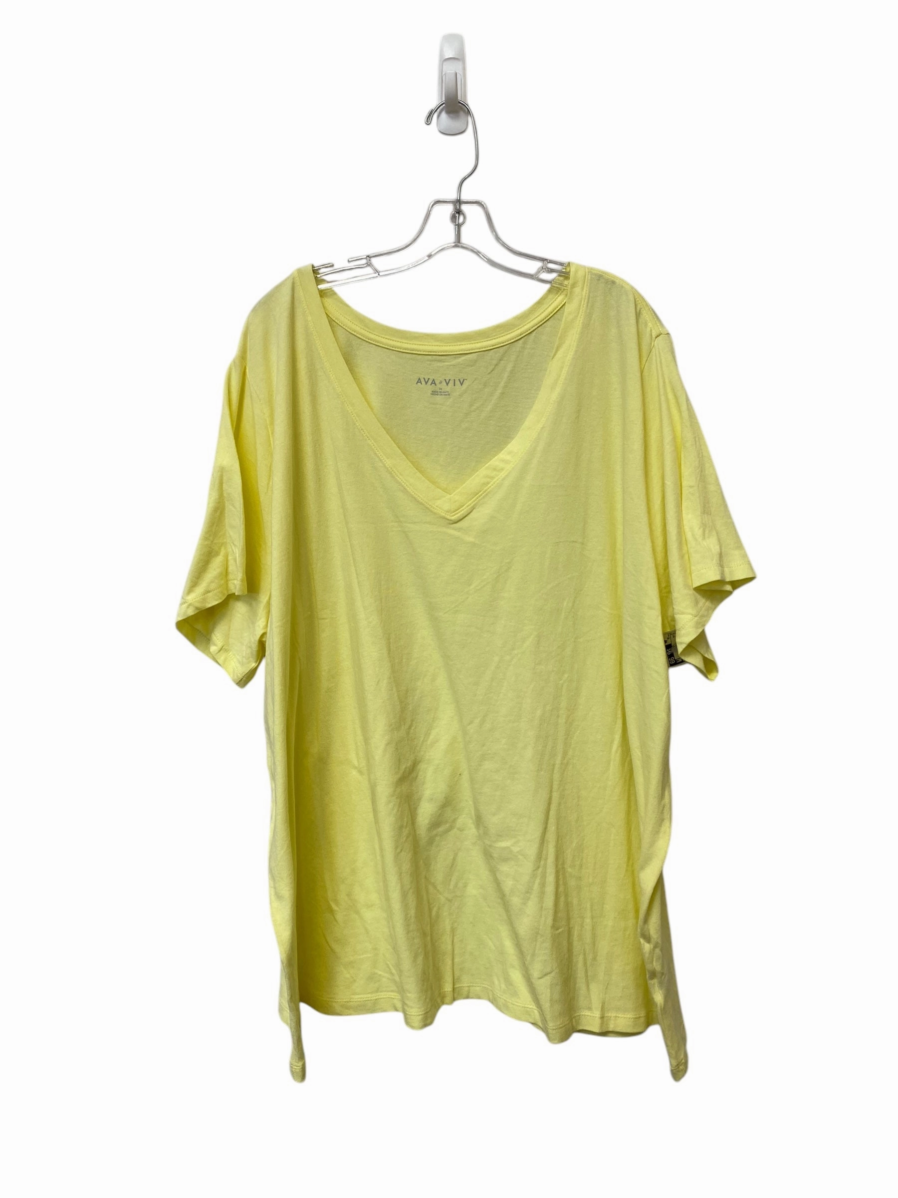Men's masculinity Top Short Sleeve Basic By Ava & Viv In Yellow, Size: 3x