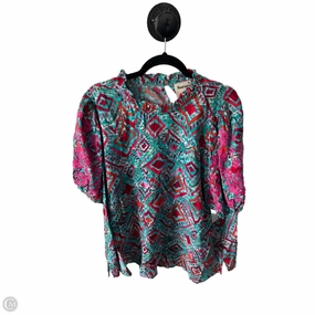 Affordable Fashion Top Short Sleeve By Savanna Jane In Blue & Pink, Size: 1x