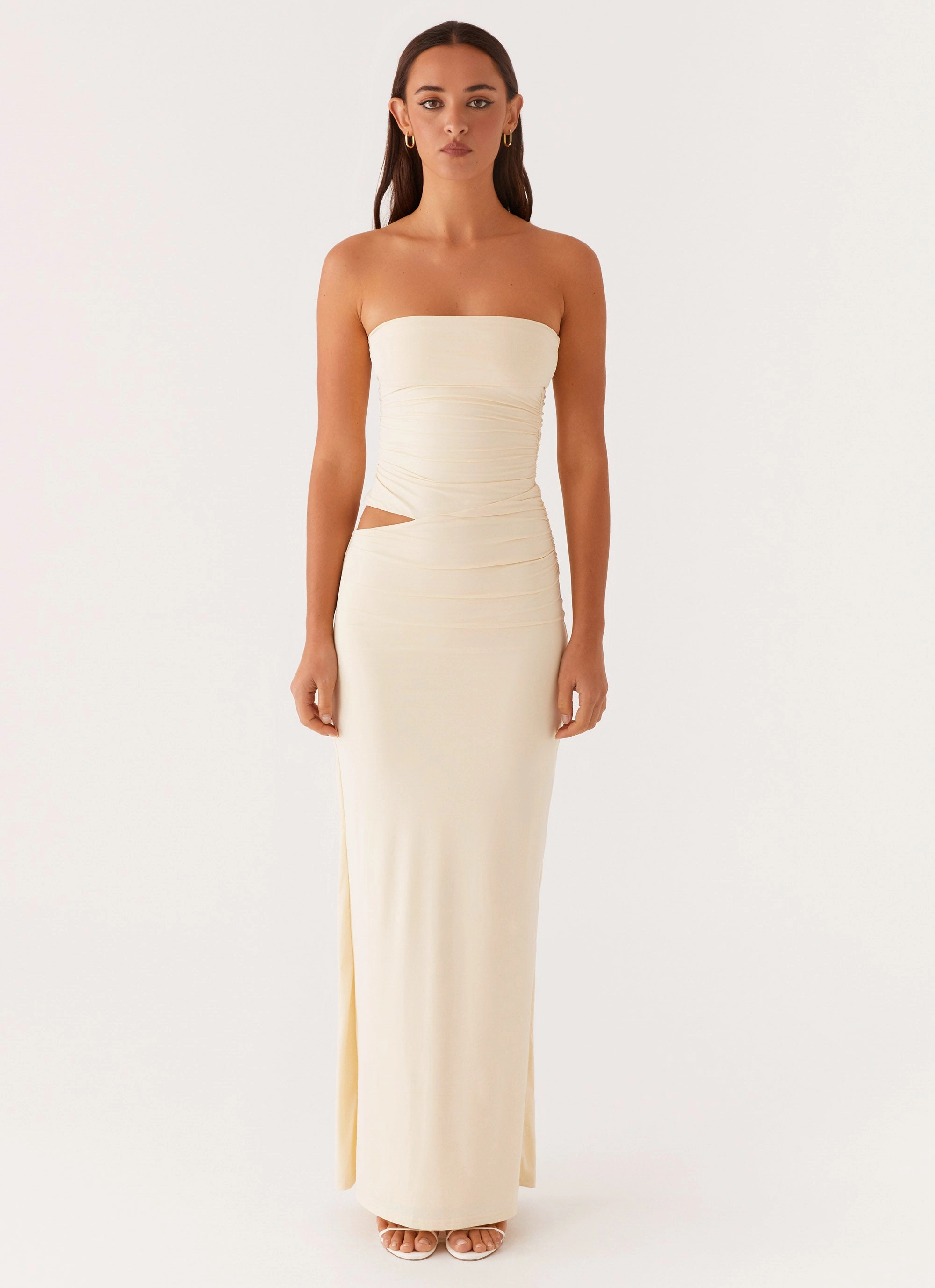Natural Light Romee Strapless Maxi Dress - Pastel Yellow
