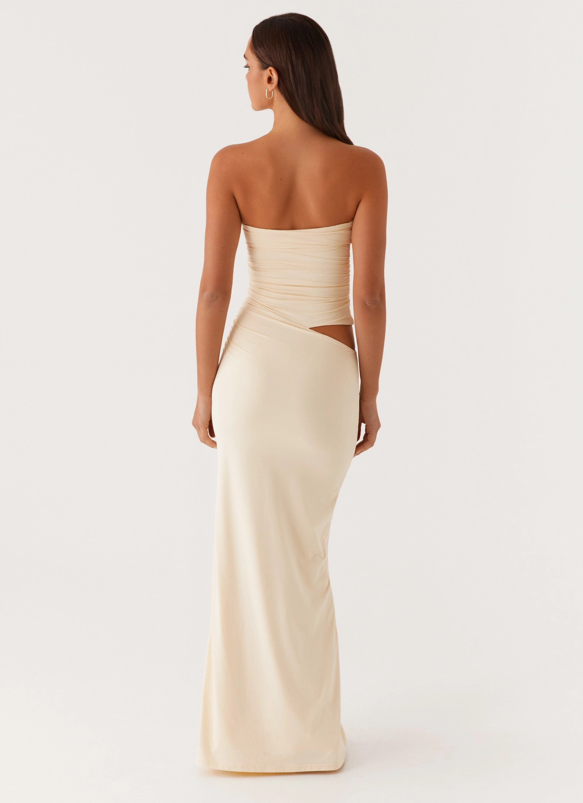 Smooth Surface Romee Strapless Maxi Dress - Pastel Yellow