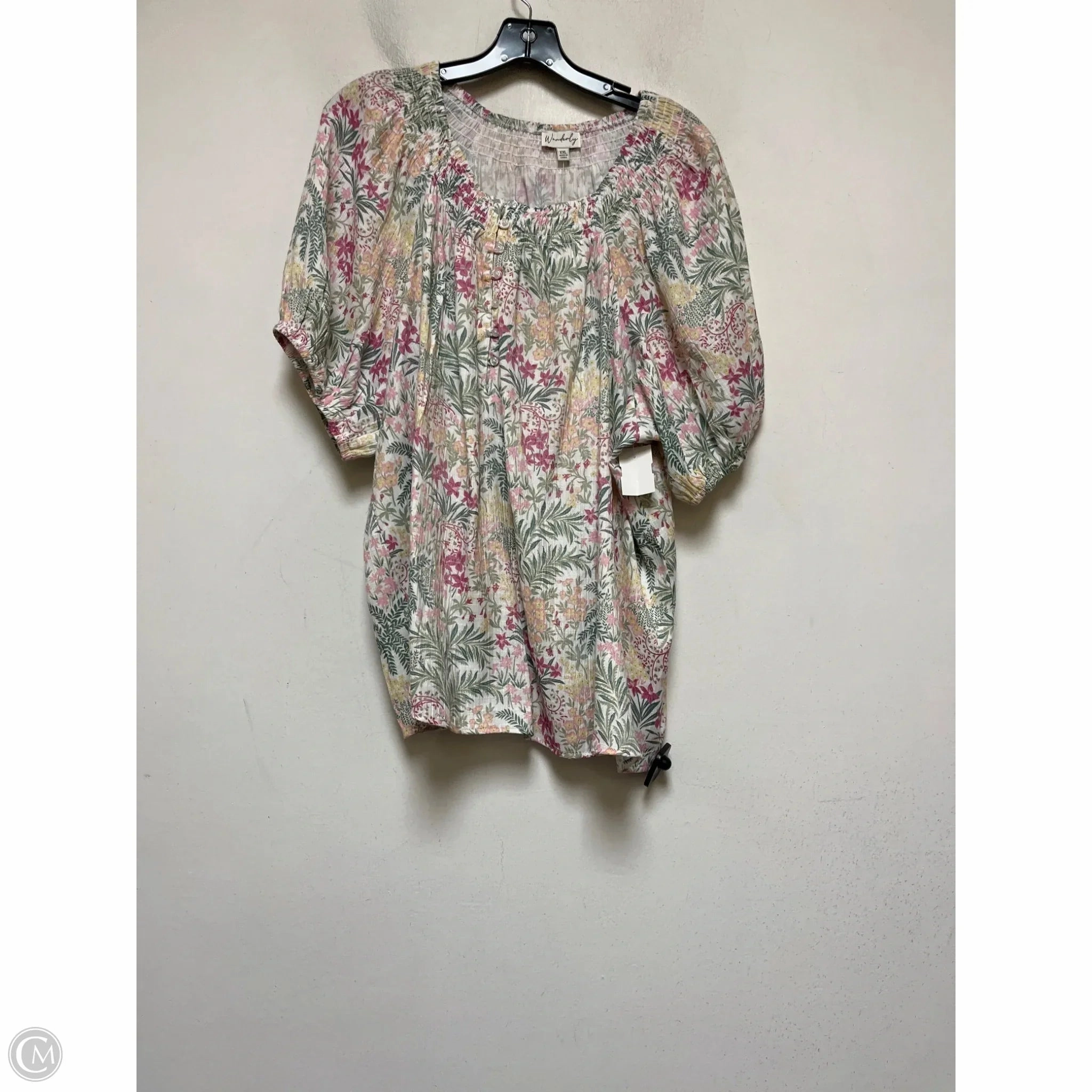 Top Short Sleeve By Wonderly In Floral Print, Size: 2x Effortless Fashion Weekend Wardrobe