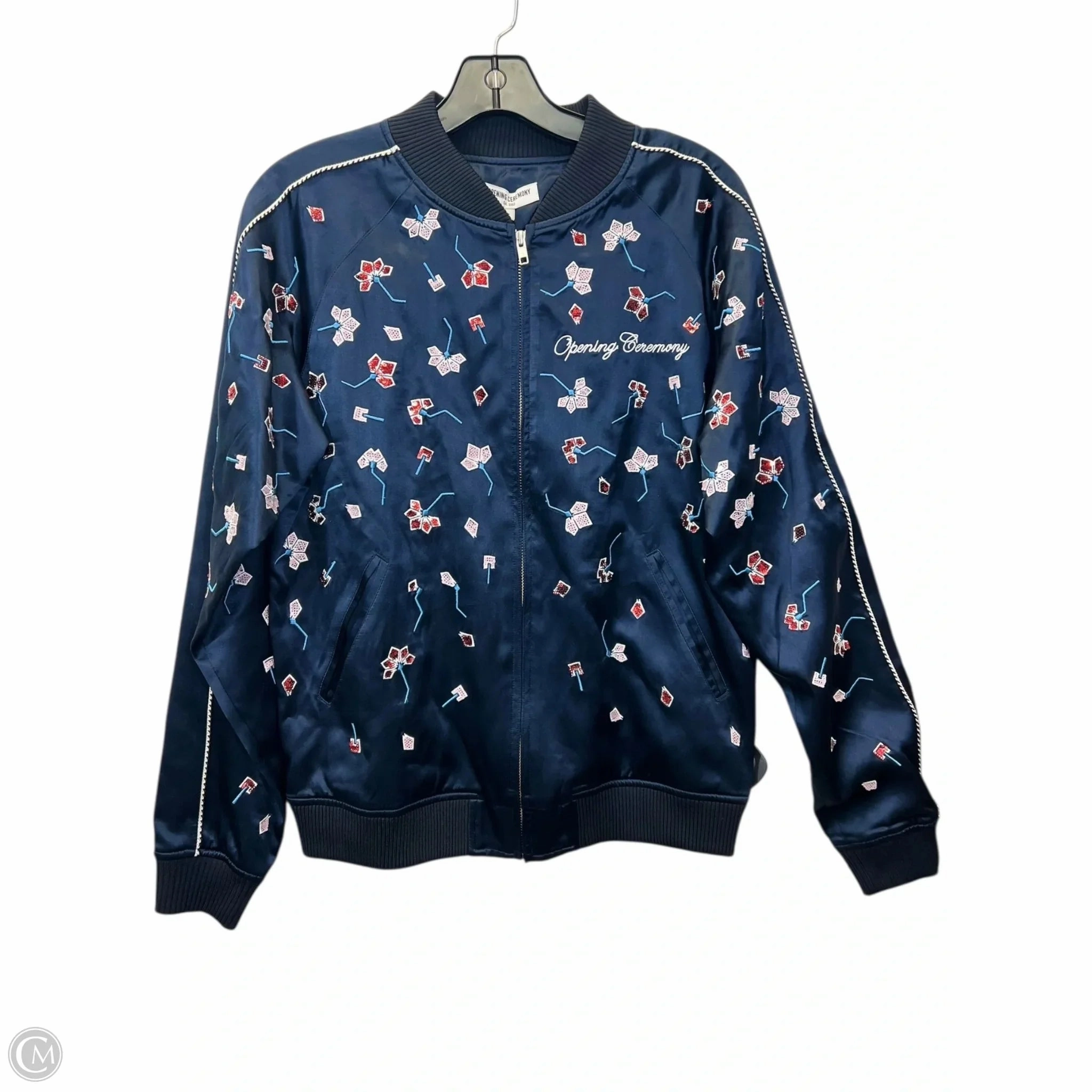 Jacket Designer By Opening Ceremony In Blue & Red & White, Size: S Very Cold Everyday Look