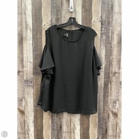 Comfortable Look Durable Knit Structure Top Short Sleeve By By & By In Black, Size: 2x