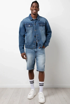 Denim Shorts Blue No Ride Up Silicone Grip Outdoor Use