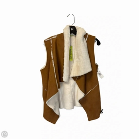 Articulated Ergonomic Fit Vest Faux Fur & Sherpa By Gianni Bini In Tan & White, Size: Xs