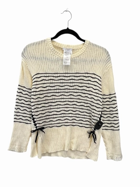 Sweater Designer By Chloe In Black & Cream, Size: Xs Knit texture