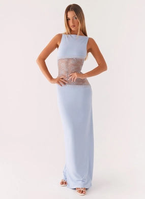 Lucinda Maxi Dress - Blue Chilly Comfort Wear Grace Vibe