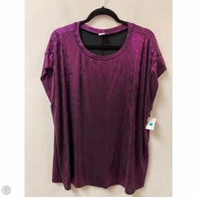 Top Short Sleeve By Clothes Mentor In Purple, Size: 2x Multi Panel Structure
