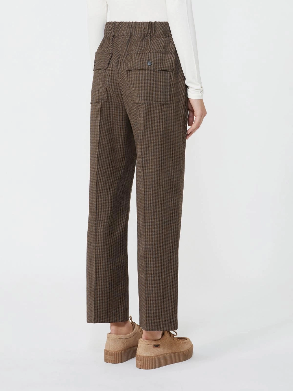 Weekend Max Mara Hately Trousers in Chocolate Minimalist Design Comfortable Layering