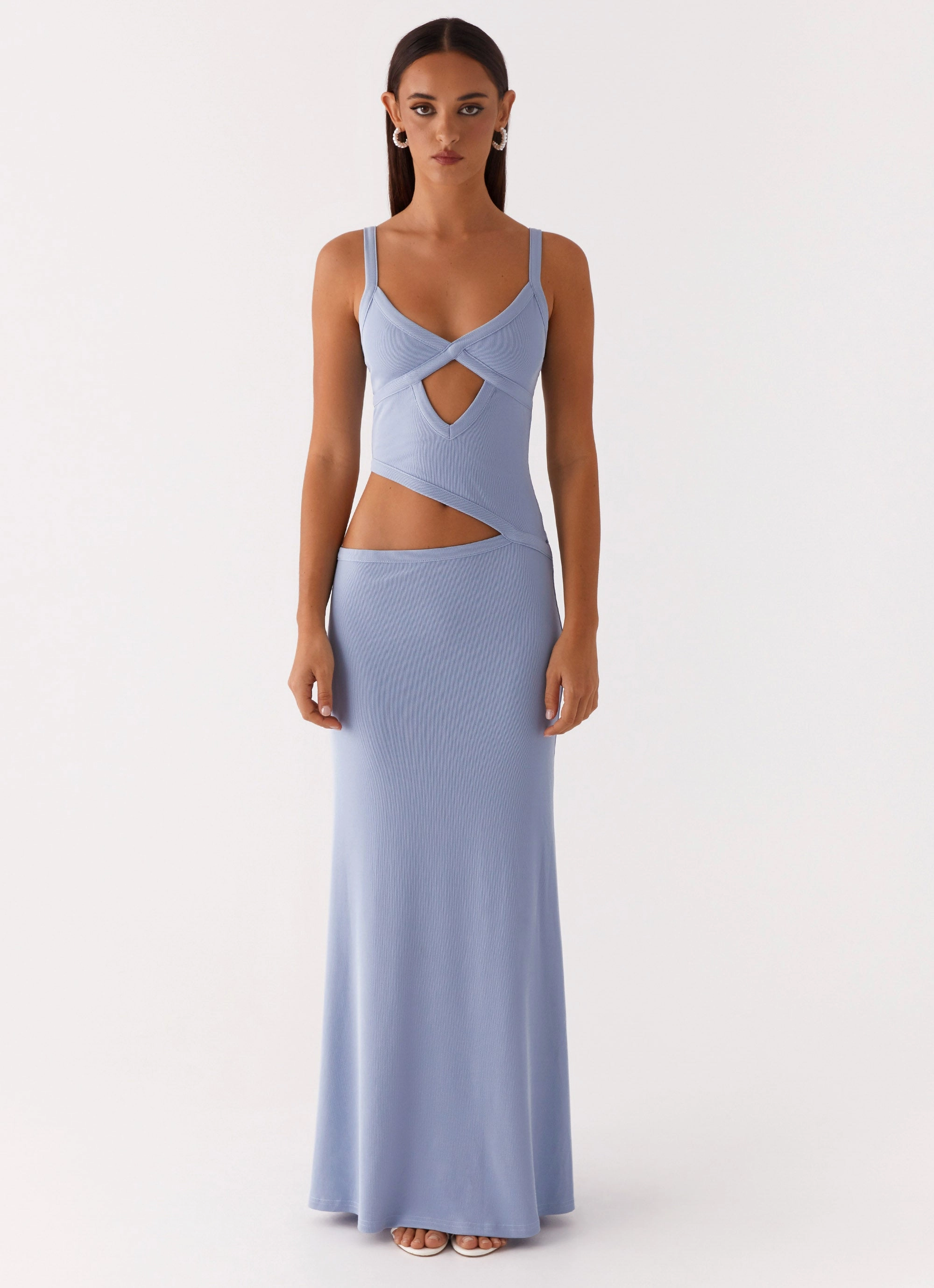 Jocelyn Maxi Dress - Blue Stylish Appeal Warm Touch
