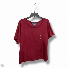Top Short Sleeve Basic By Karen Scott In Maroon, Size: 3x MinimalBranding