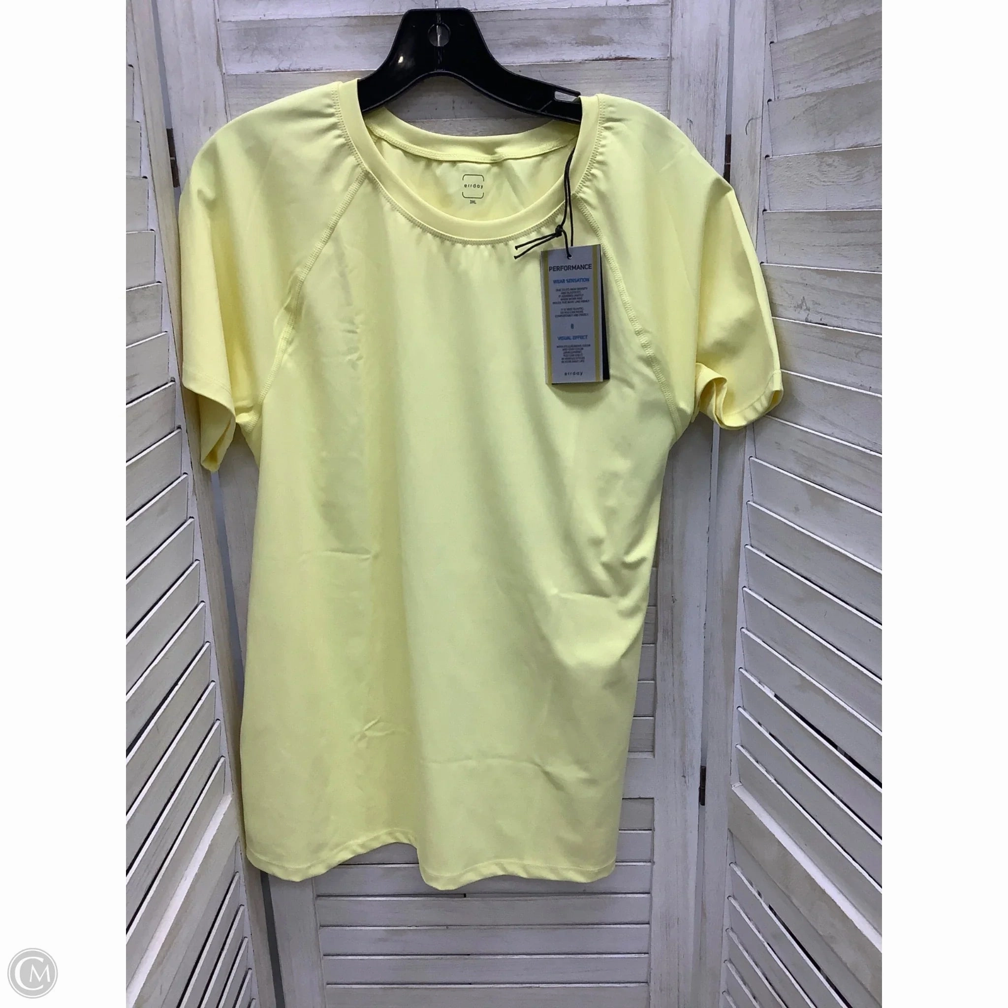 Light Trend Complementary Colors Top Short Sleeve By Clothes Mentor In Yellow, Size: 3x