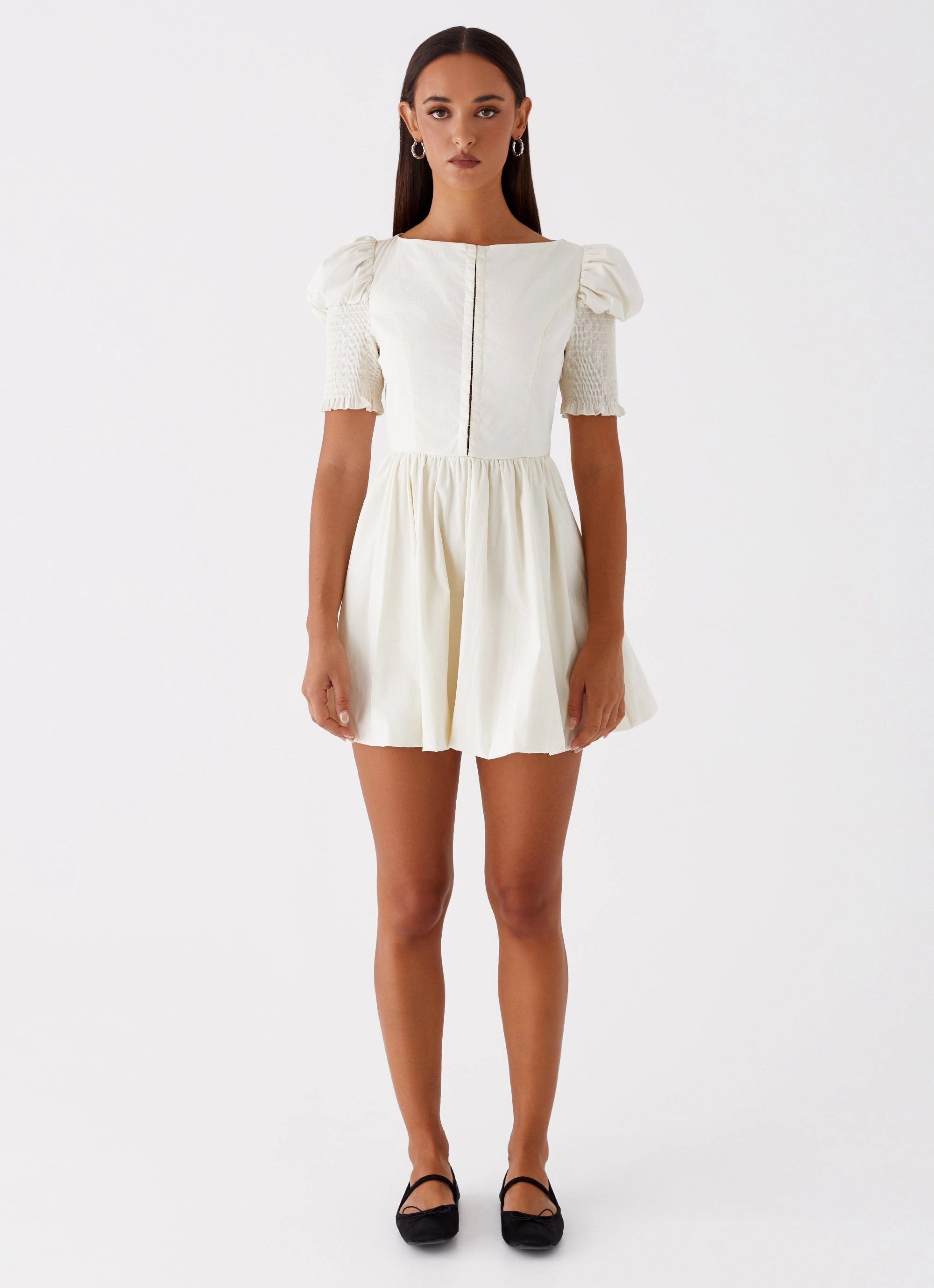 Stylish and Comfortable Enya Mini Dress - Ivory